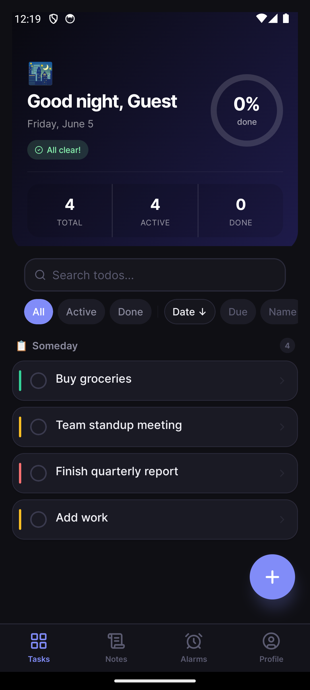 Doable home screen