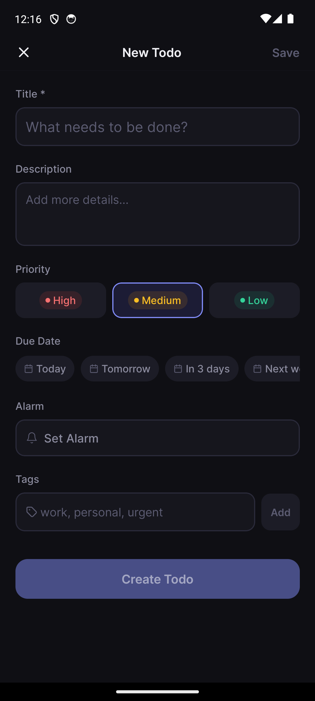 Create task